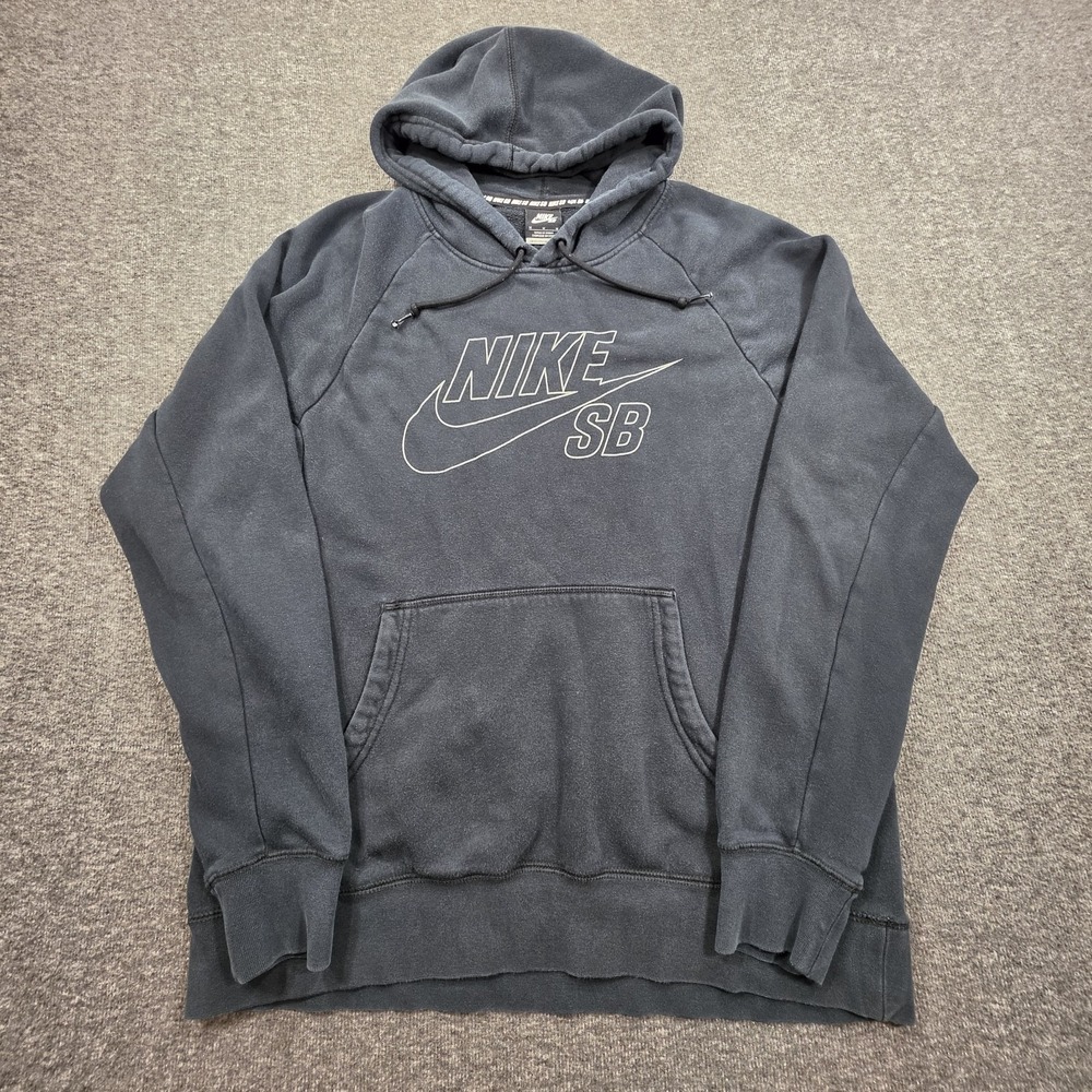 Nike SB Sweatshirt Men's Medium Black Hoodie Logo Skate L/S Pullover Men Size M